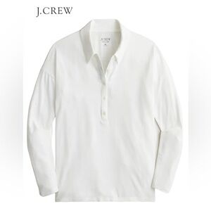 J. Crew NWT Relaxed Long-Sleeve Stretch Linen Blend Shirt White XL